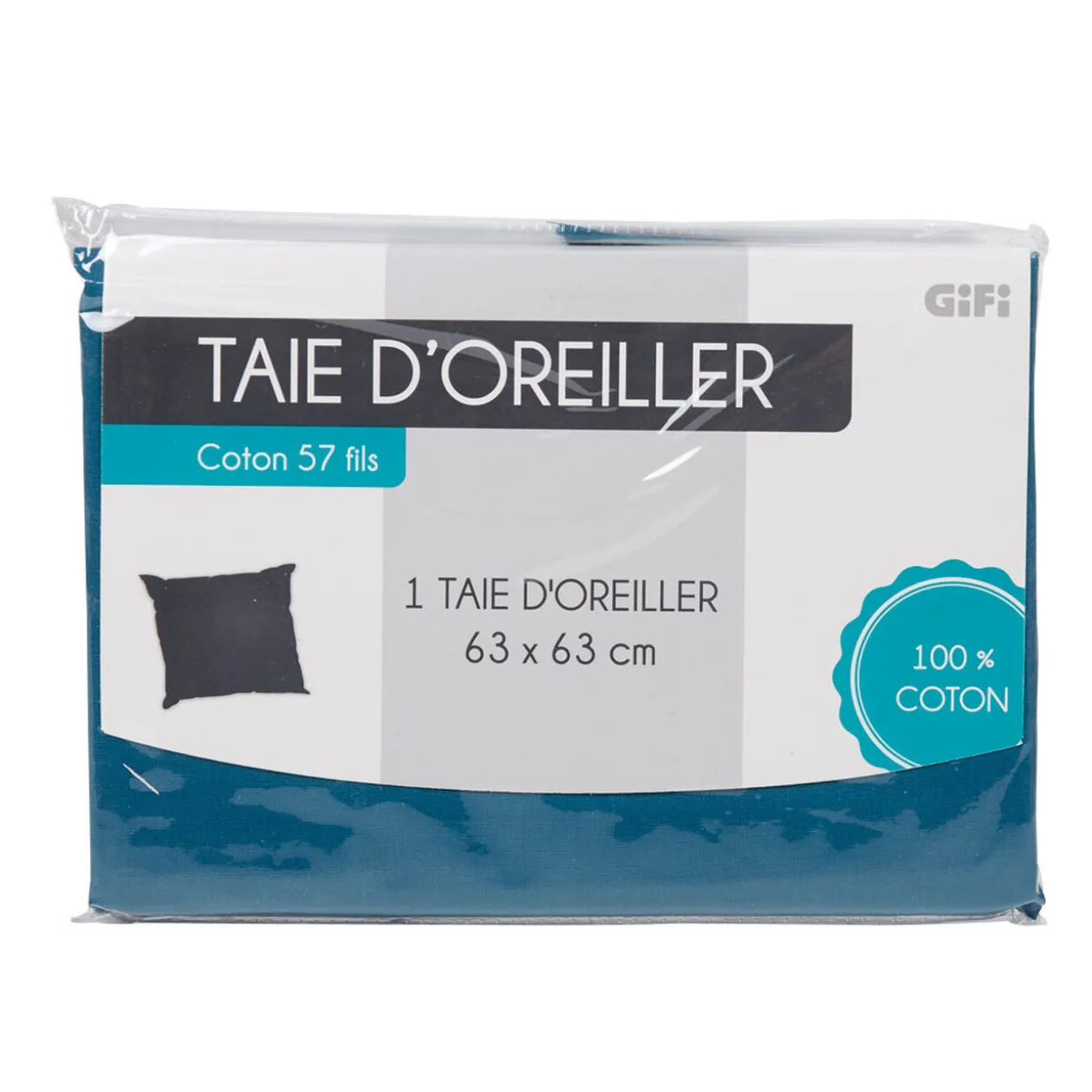 Taie d oreiller bleu gris