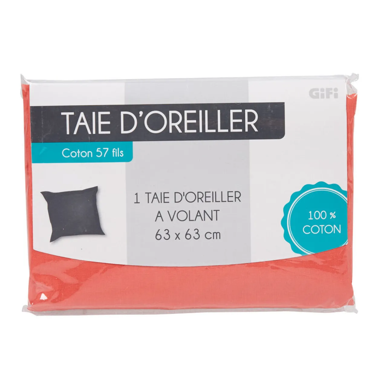 Taie d oreiller corail avec volant