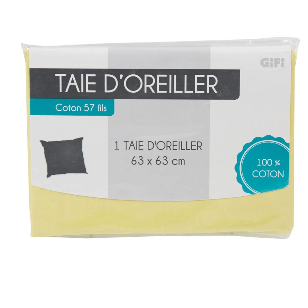 Taie d oreiller jaune