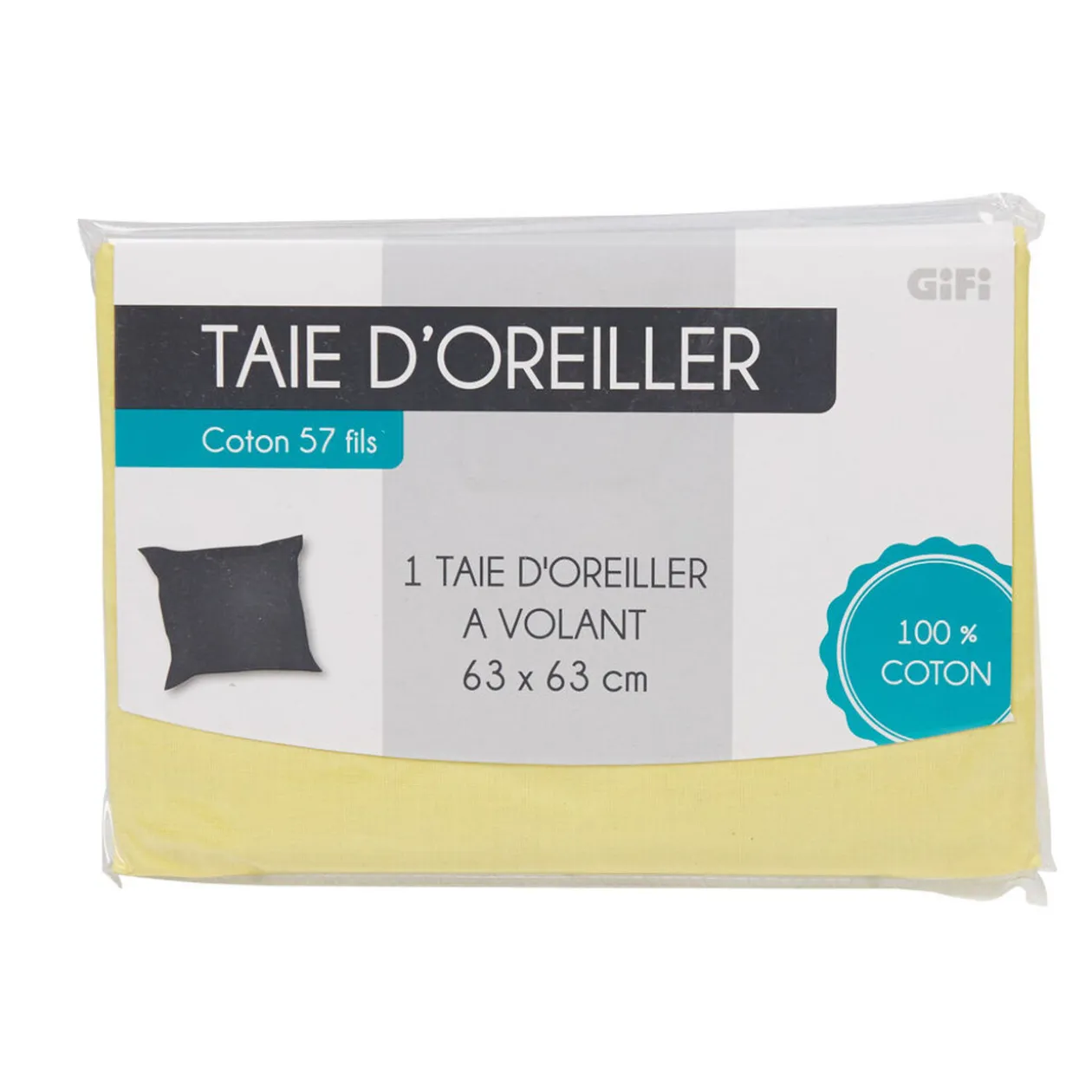 Taie d oreiller jaune avec volant