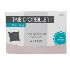 Taie d oreiller rose avec volant