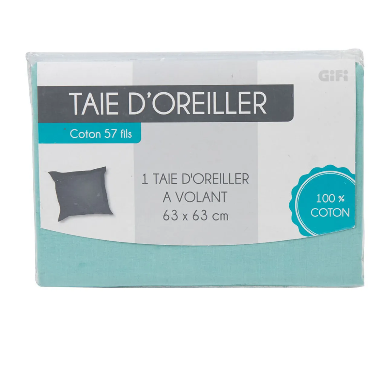 Taie d oreiller vert d eau avec volant