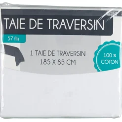 Taie de traversin blanche