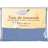 Taie de traversin bleu 85x185