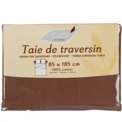 Taie de traversin chocolat 85x185