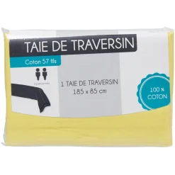 Taie de traversin jaune