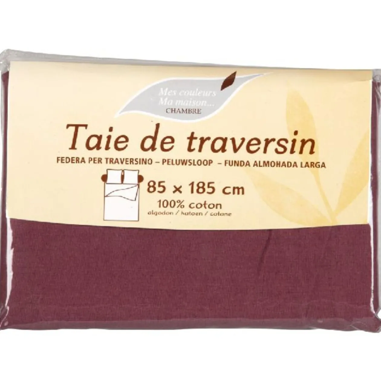 Taie de traversin violet 85x185