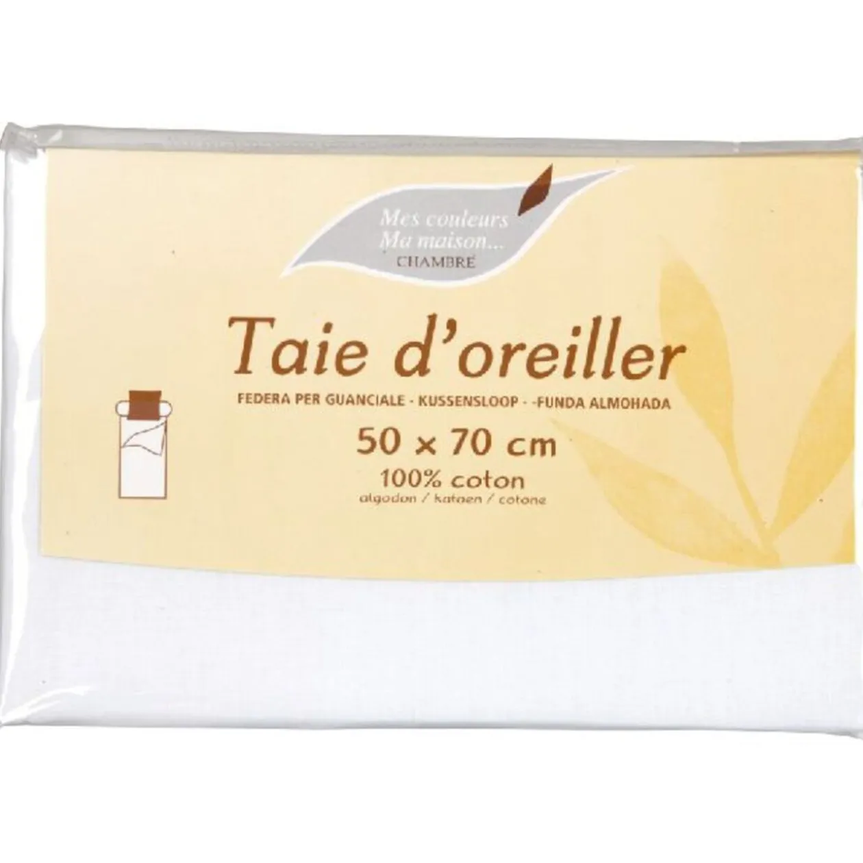 Taie oreiller blanc 50x70