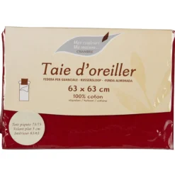 Taie oreiller rouge 63x63