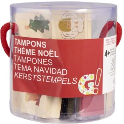 Tampon de Noël en bois x8