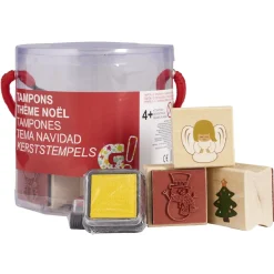 Tampon de Noël en bois x8