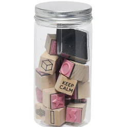 Tampon en bois X20 et encre noire