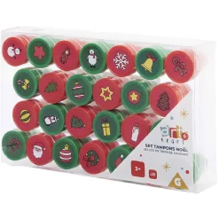 Tampon encreur thème Noël Rouge et Vert x26