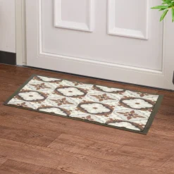 Tapis anti poussière motif fleur