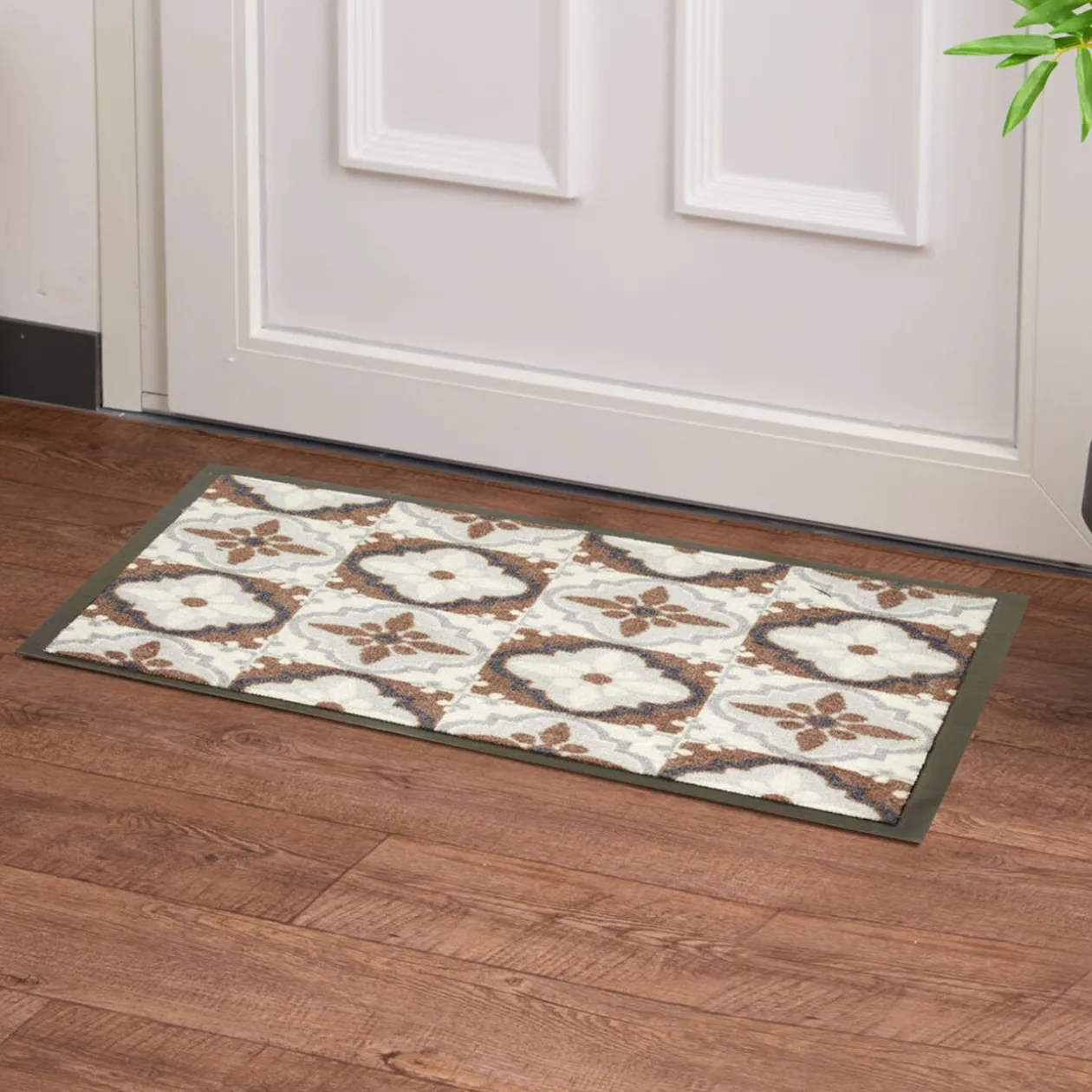 Tapis anti poussière motif fleur