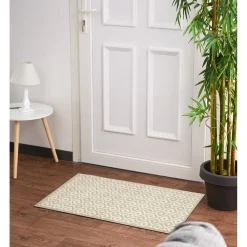 Tapis anti poussière motif losange beige