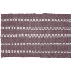 Tapis déco chenille violet et blanc