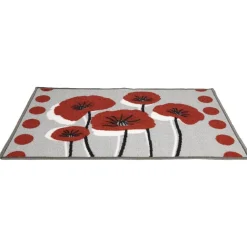 Tapis de cuisine design coquelicot
