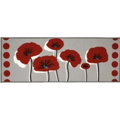 Tapis de cuisine design coquelicot