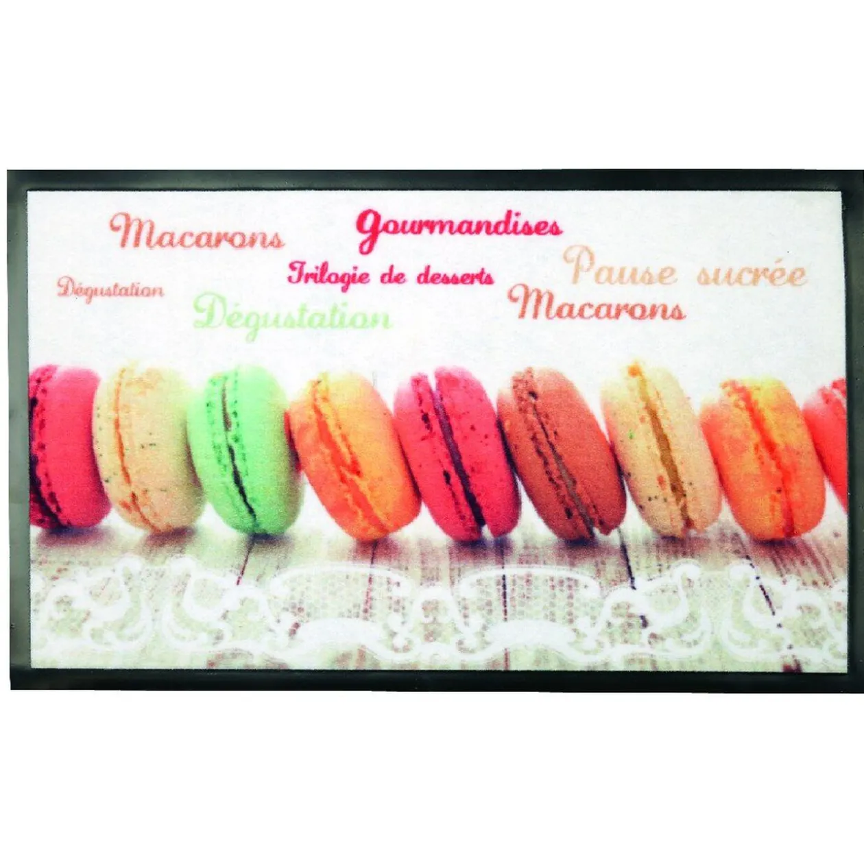 Tapis de cuisine design macarons