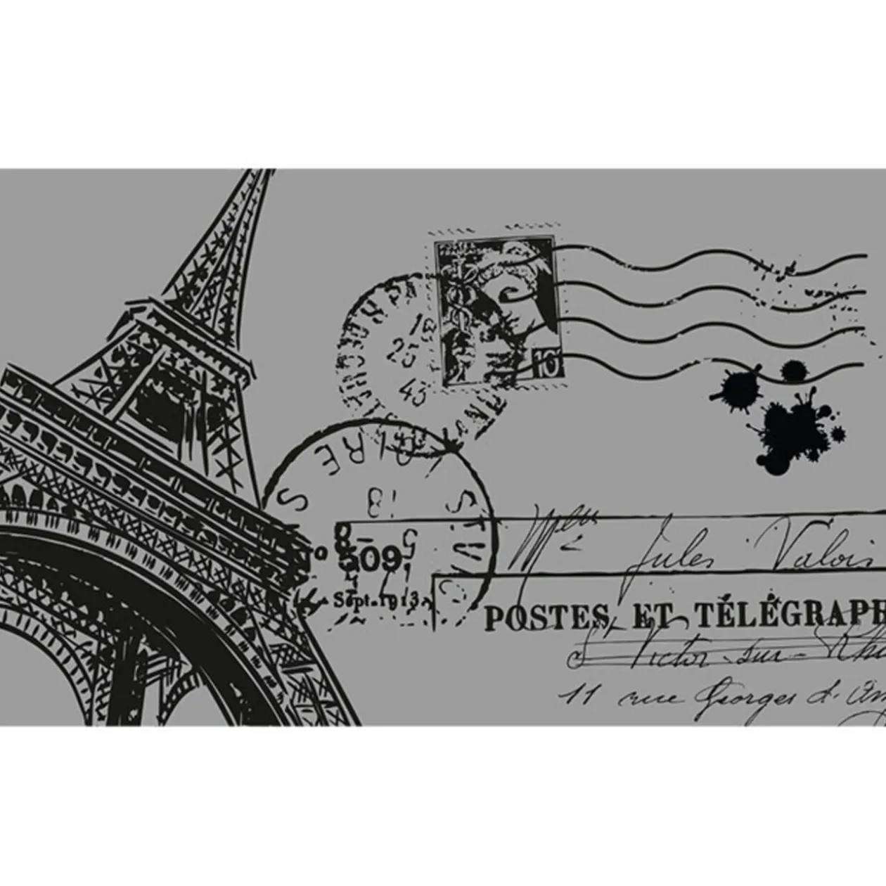 Tapis de cuisine design timbre