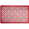 Tapis de cuisine floral rouge et gris