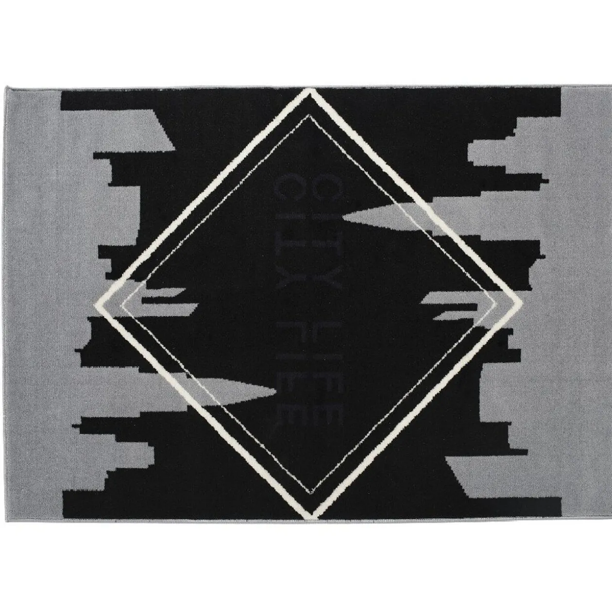 Tapis géométrique design New York noir et gris