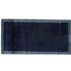 Tapis Light uni bleu contour gris