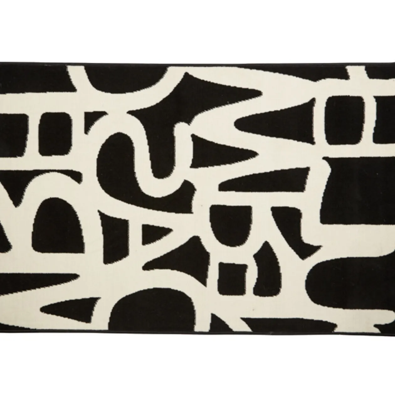 Tapis noir blanc design lettres