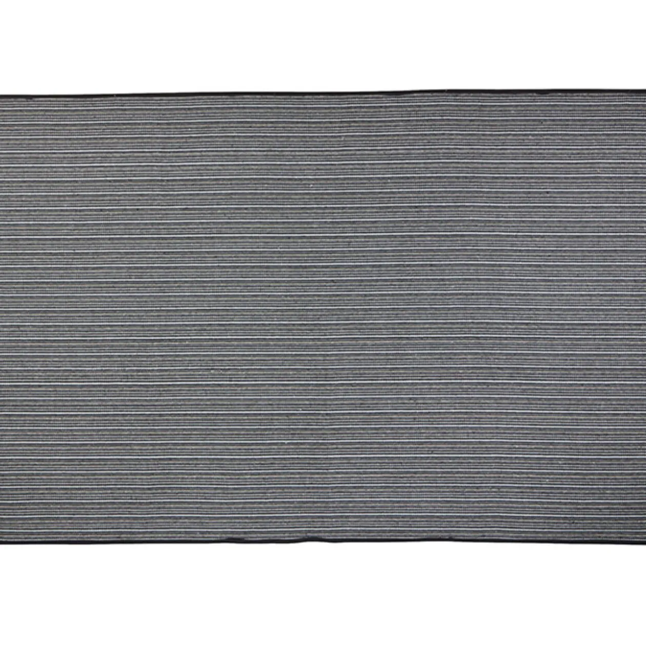 Tapis polycoton rayé noir bleu