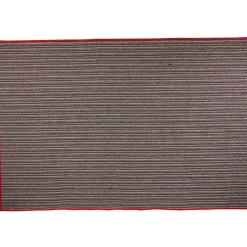 Tapis polycoton rayé rouge