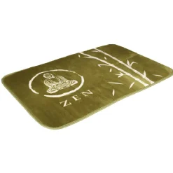 Tapis rectangle vert et blanc design zen