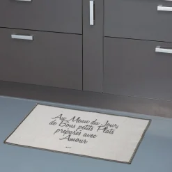 Tapis rectangulaire gris design Au menu du jour