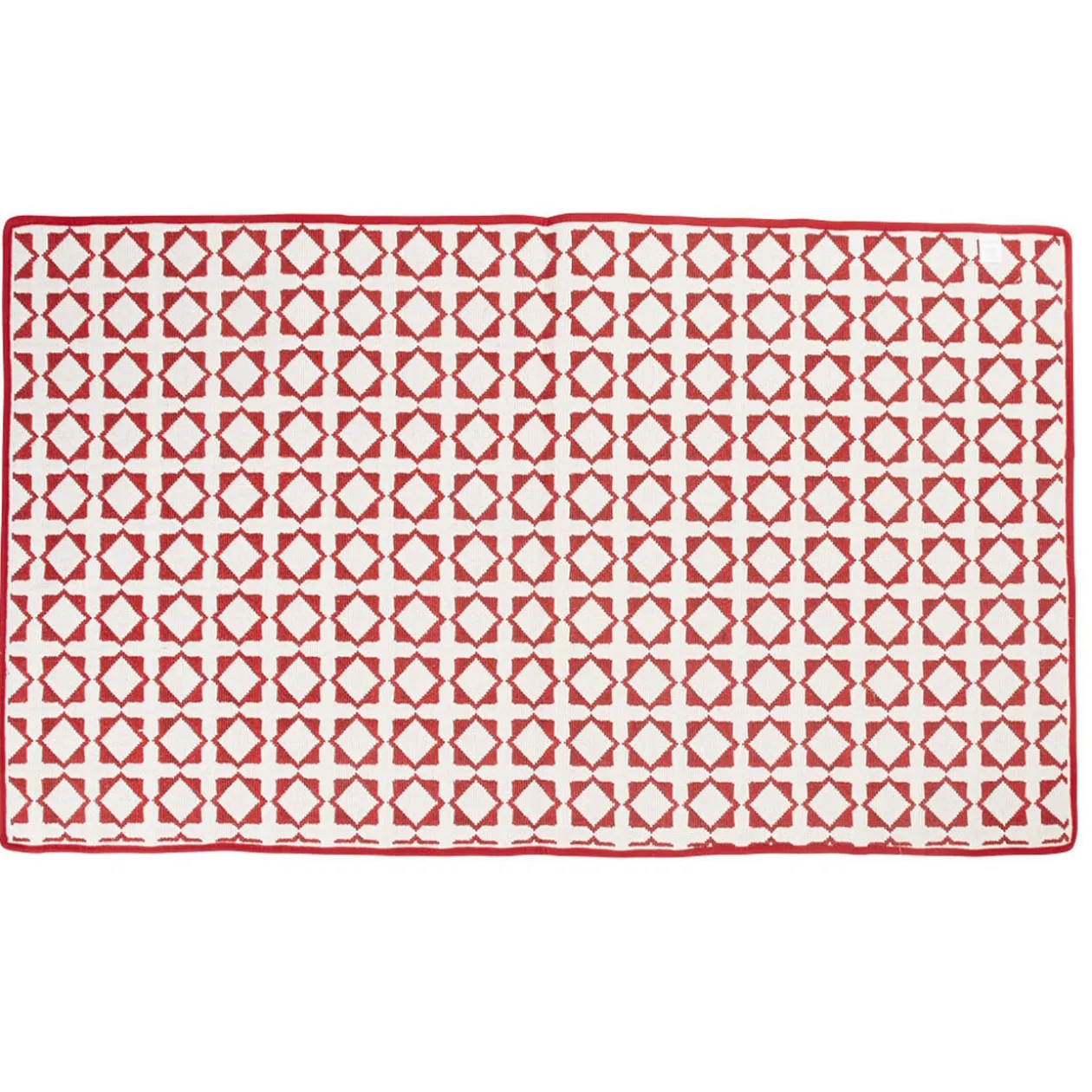 Tapis réversible bicolore rouge et blanc