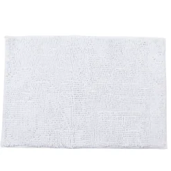 Tapis salle de bain chenille blanc