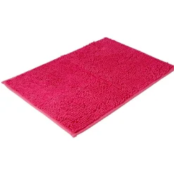 Tapis salle de bain chenille rose