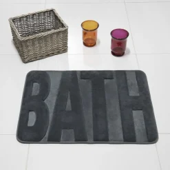 Tapis salle de bain gris à mémoire de forme