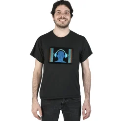 Tee-shirt à motif lumineux casque de musique