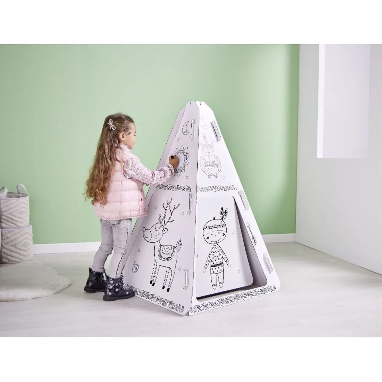Tipi à colorier carton blanc