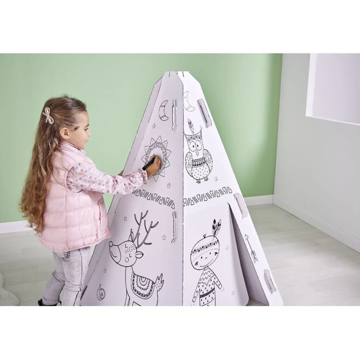 Tipi à colorier carton blanc