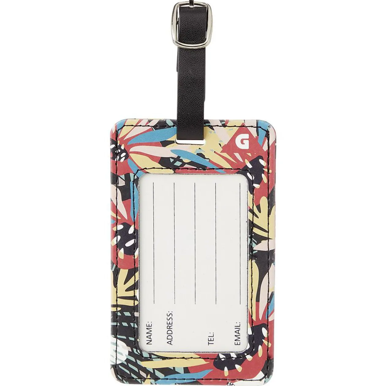 Étiquette de voyage motif tropical pour bagage L11cm