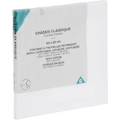 Toile à peindre sur châssis 20 x 20 cm