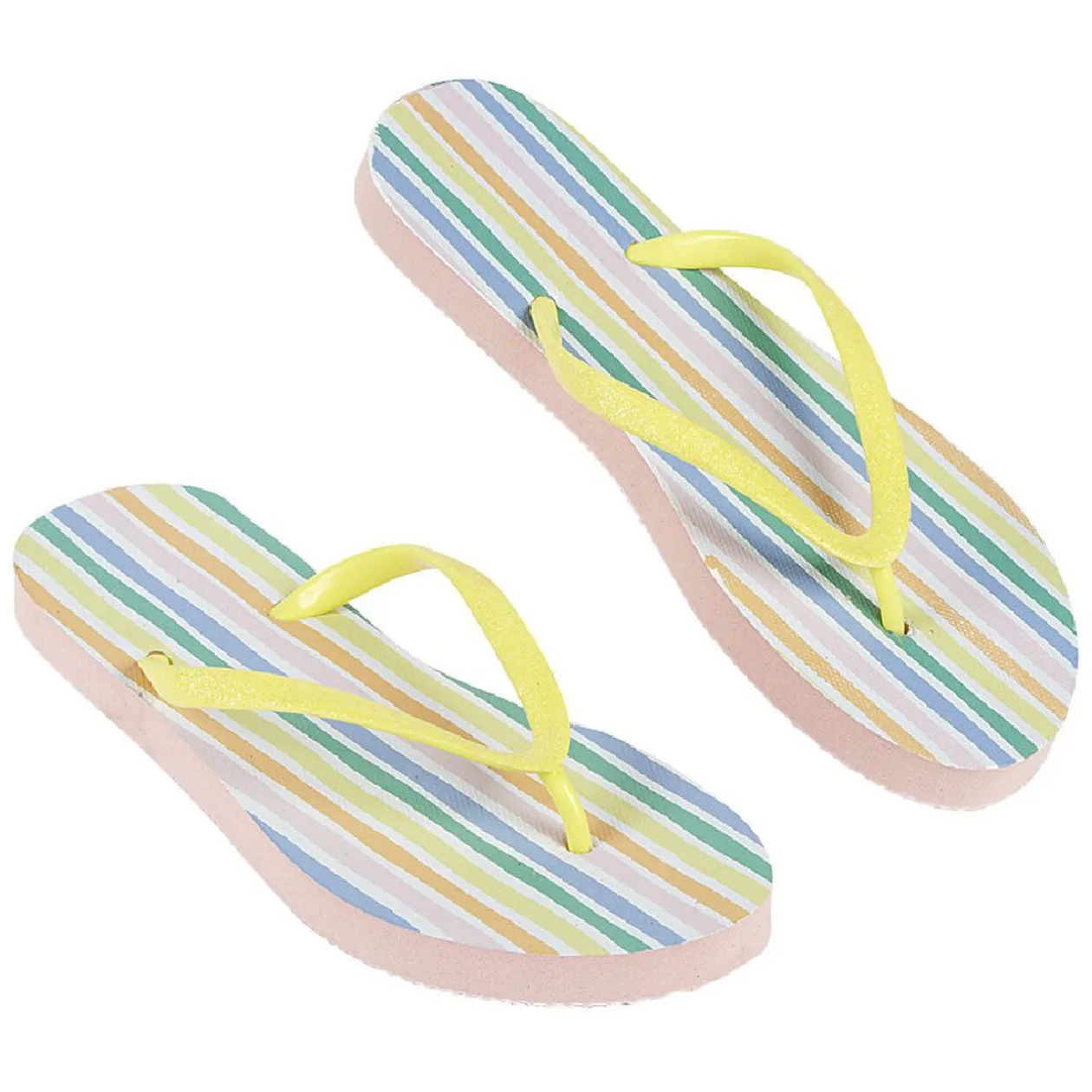 Tong pour femme à rayures multicolores taille 36/37