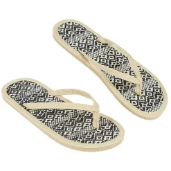 Tong pour femme beige déco paille tressée taille 36/37