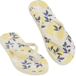 Tongs Femme plastique jaune imprimé citron provençale T38/39