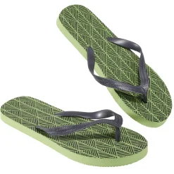 Tongs Homme plastique motif aztèque bicolore vert et noir 42/43