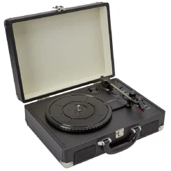 Tourne disque en plastique noir