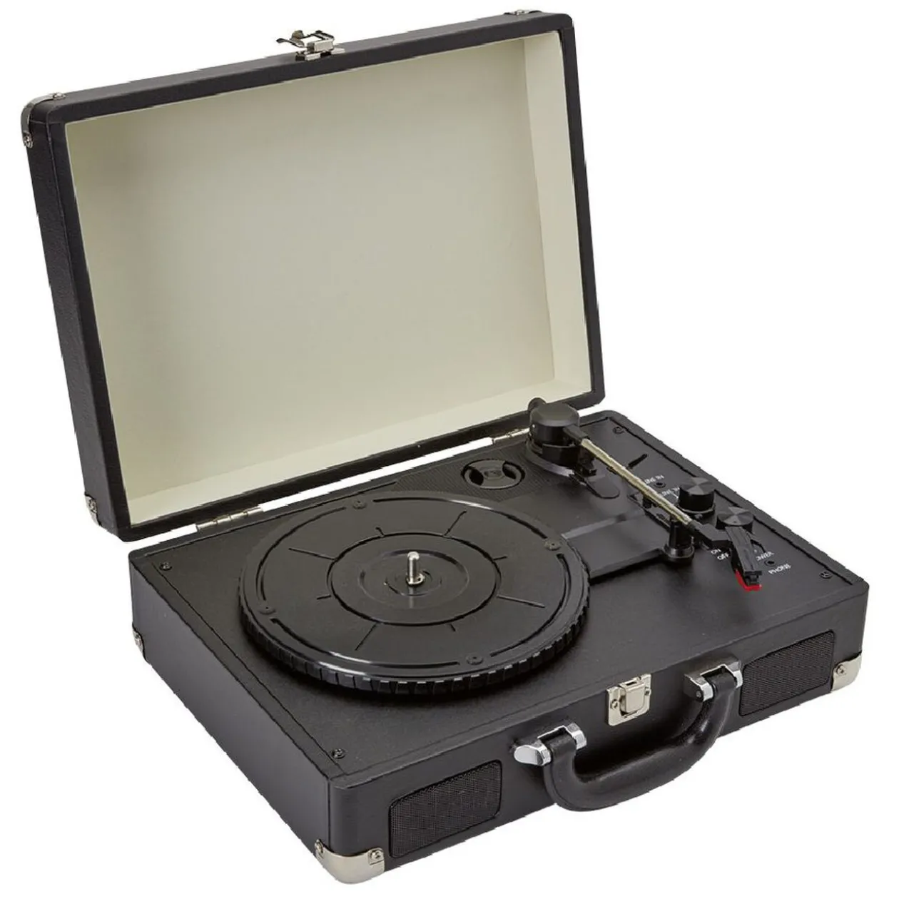 Tourne disque en plastique noir