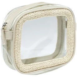 Trousse à cosmétique transparente et beige 19x5xH15,5cm