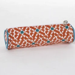 Trousse blanche orange et verte